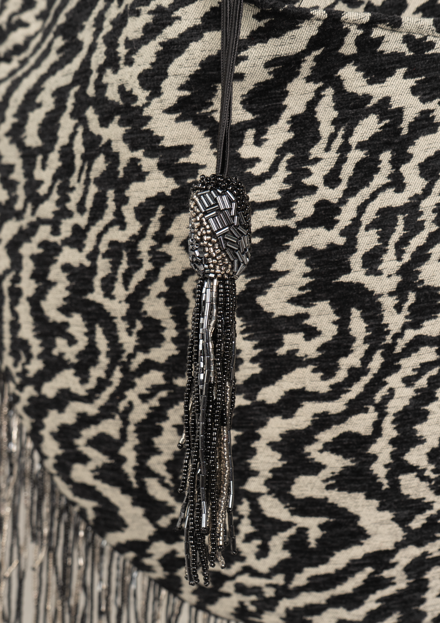 ZEBRA FRINGE TASSEL BAG