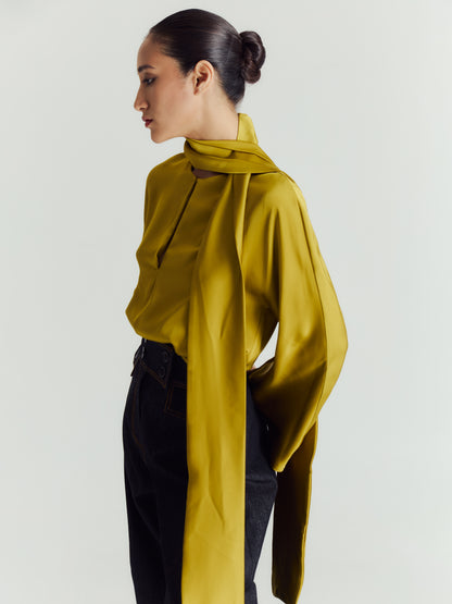 SABINE SATIN SCARF TOP