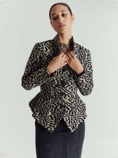 DOMINIQUE TAILORED HIGH NECK JACKET