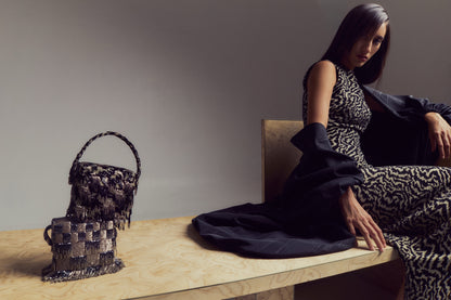 HAND BEADED ZEBRA EVENING BAG