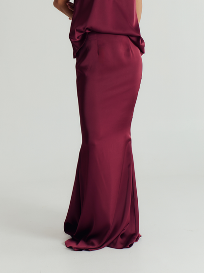 OPHELIA LONG SATIN SKIRT