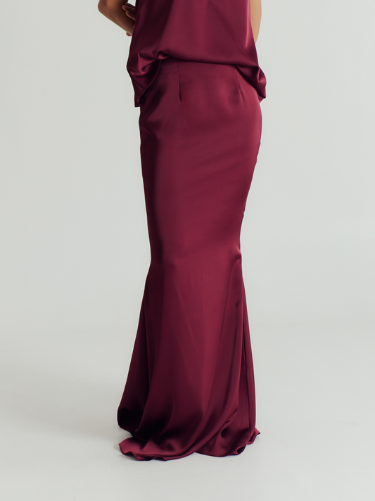 OPHELIA LONG SATIN SKIRT