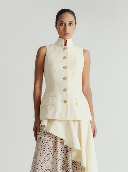 CARMEN HIGH NECK TAILORED TOP