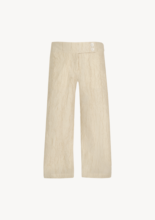 SKYE LOW WAISTED PANTS - CRINKLED CREME