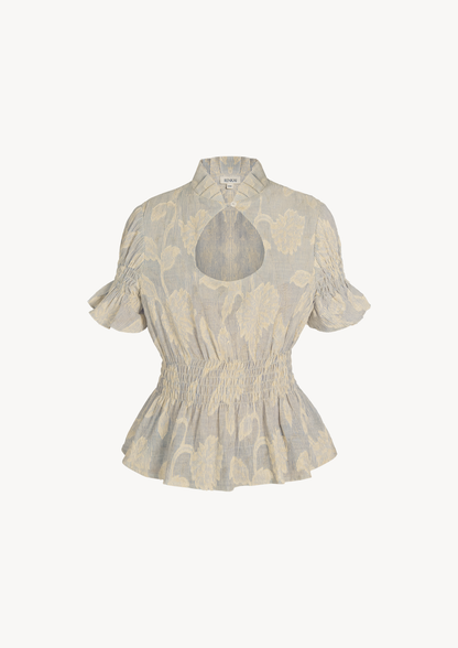 HAVEN TOP - BLUE FLORAL STRIPES