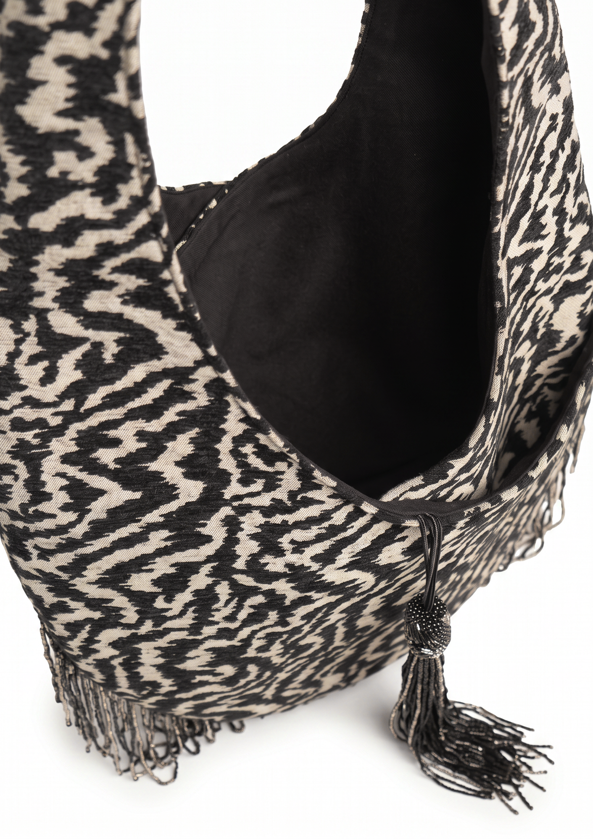 ZEBRA FRINGE TASSEL BAG