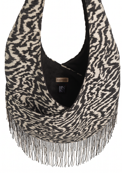ZEBRA FRINGE TASSEL BAG