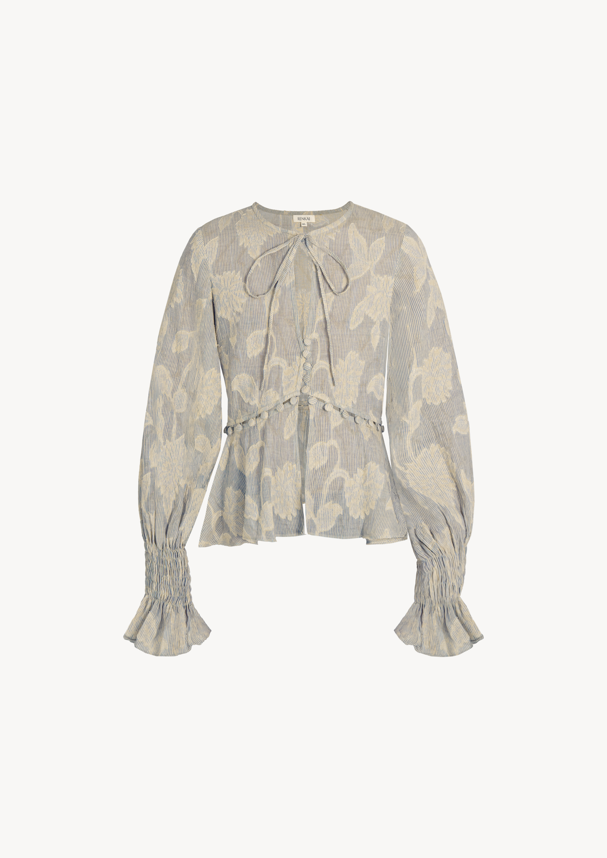 SIENNA BLOUSE - BLUE FLORAL STRIPES