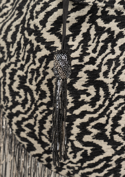 ZEBRA FRINGE TASSEL BAG