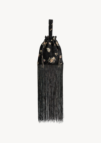 LIMITED EDITION BLACK FLORAL TASSEL BAG