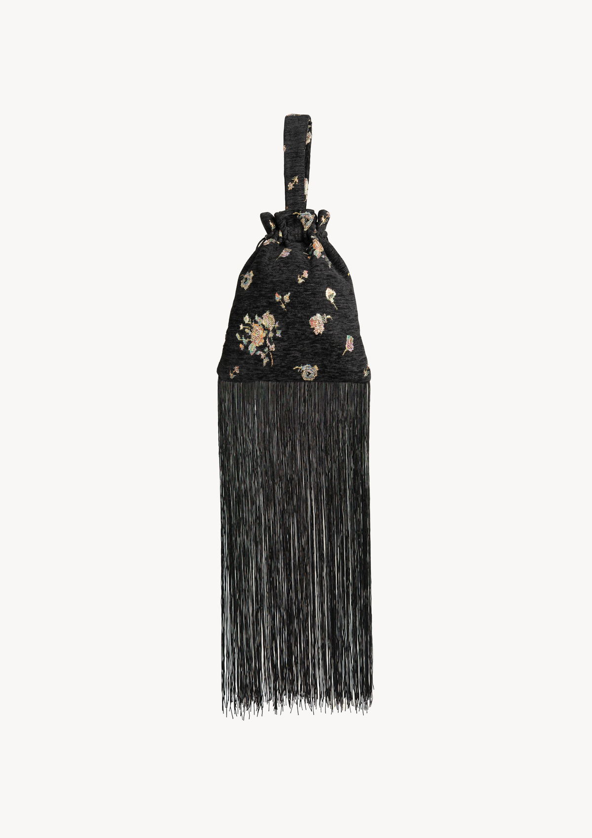LIMITED EDITION BLACK FLORAL TASSEL BAG