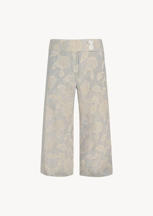 SKYE LOW WAISTED PANTS - BLUE FLORAL STRIPES