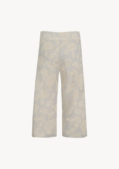 SKYE LOW WAISTED PANTS - BLUE FLORAL STRIPES