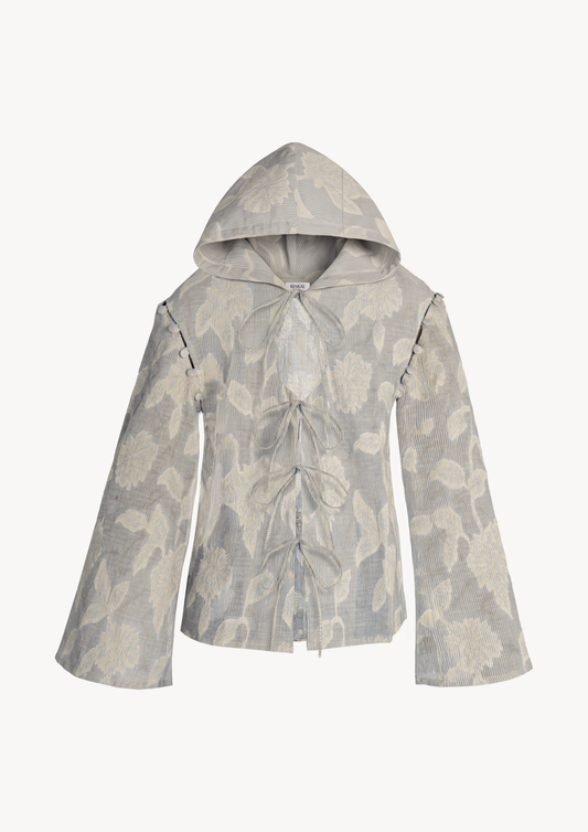 BROOKE HOODIE - BLUE FLORAL STRIPES