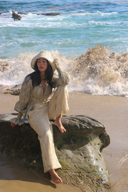 BUCKET HAT - CRINKLED CREME